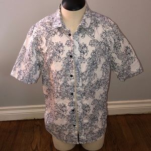 H&M Patterned Short Sleeve Button Up Shirt